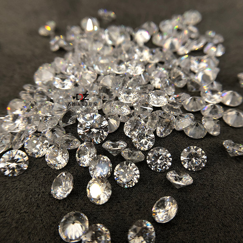 10Pcs Round Loose Zirconia Gemstone