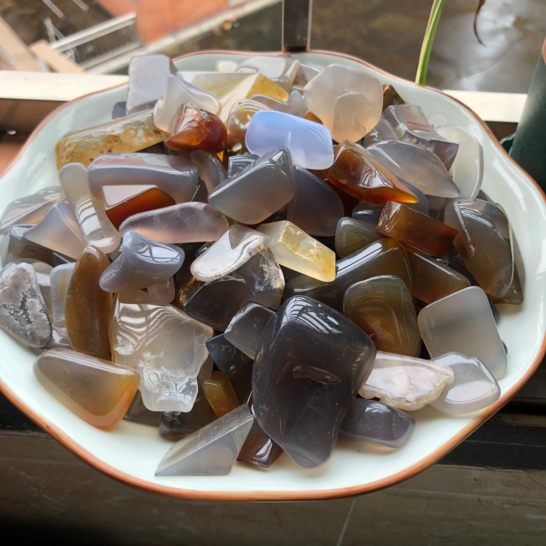 Natural Brazilian Polychrome Freeform Cylindrical Agate Chunks