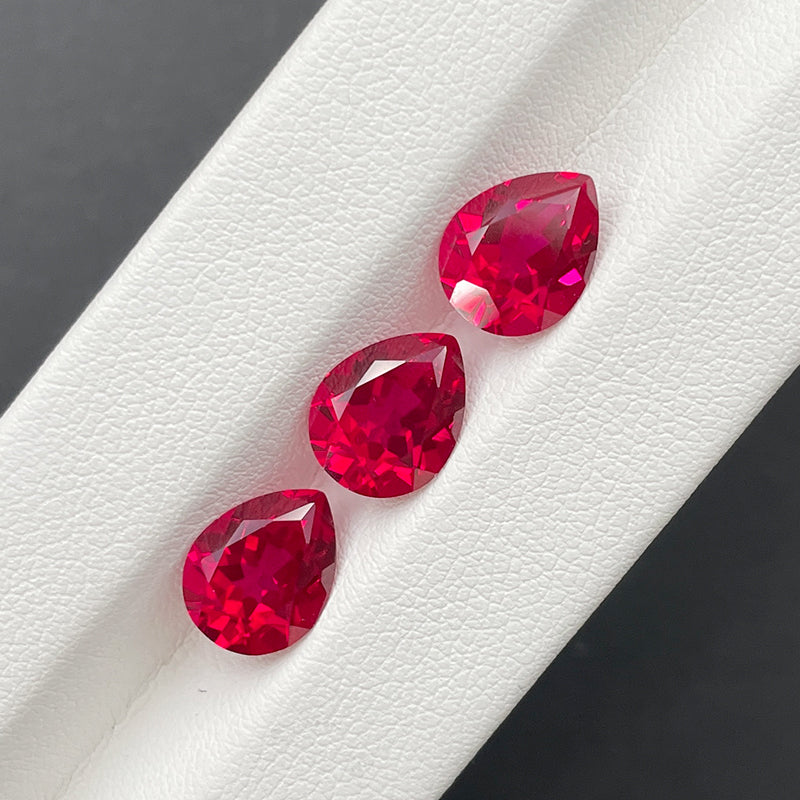 Lab-Grown Pigeon Blood Ruby, Water Drop Pear Shape Product Description