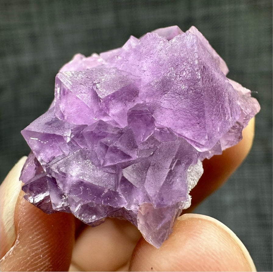 Octahedral Purple-Red Fluorite Natural Mineral Crystal