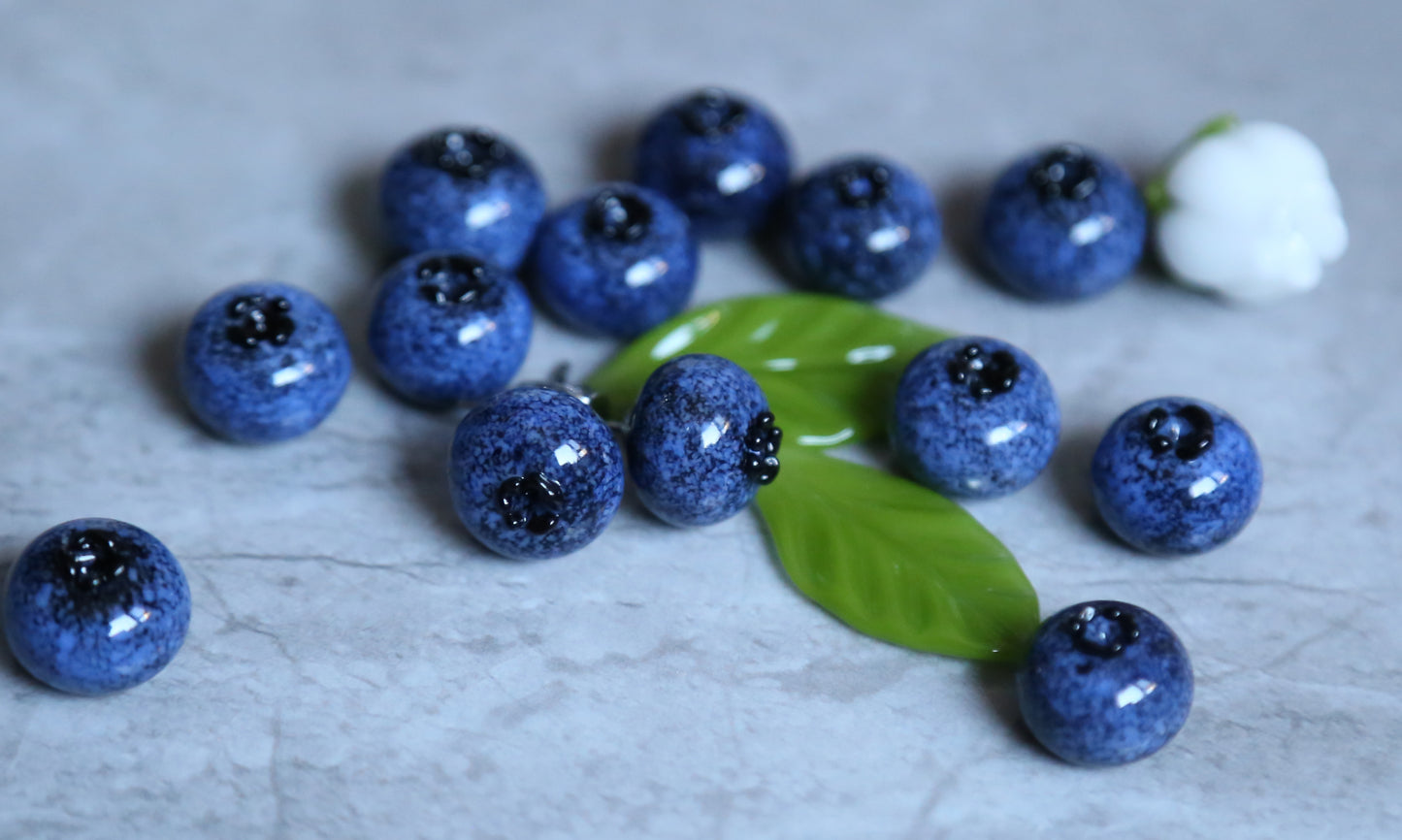 Glass Simulated Blueberry Earrings: A Taste of Summer in Every Wear