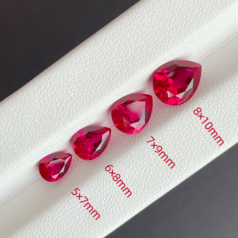 Lab-Grown Pigeon Blood Ruby, Water Drop Pear Shape Product Description