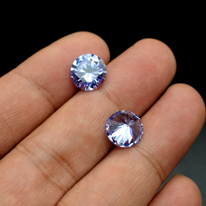 10Pcs Round Loose Zirconia Gemstone