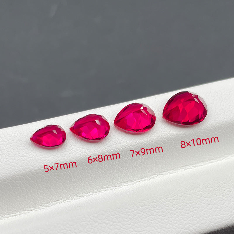 Lab-Grown Pigeon Blood Ruby, Water Drop Pear Shape Product Description