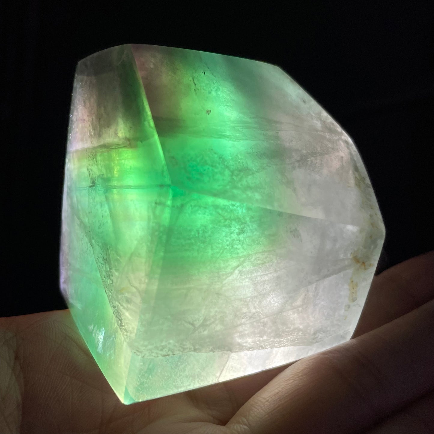 Natural Multicolor Fluorite Geode Specimen