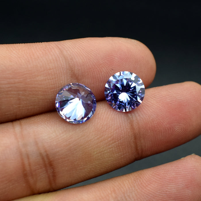 10Pcs Round Loose Zirconia Gemstone