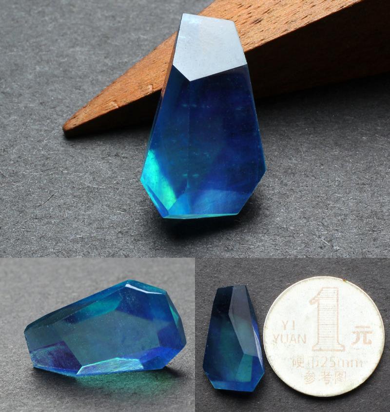 Blue Crystal Beryl Aquamarine Freeform Faceted Gemstone
