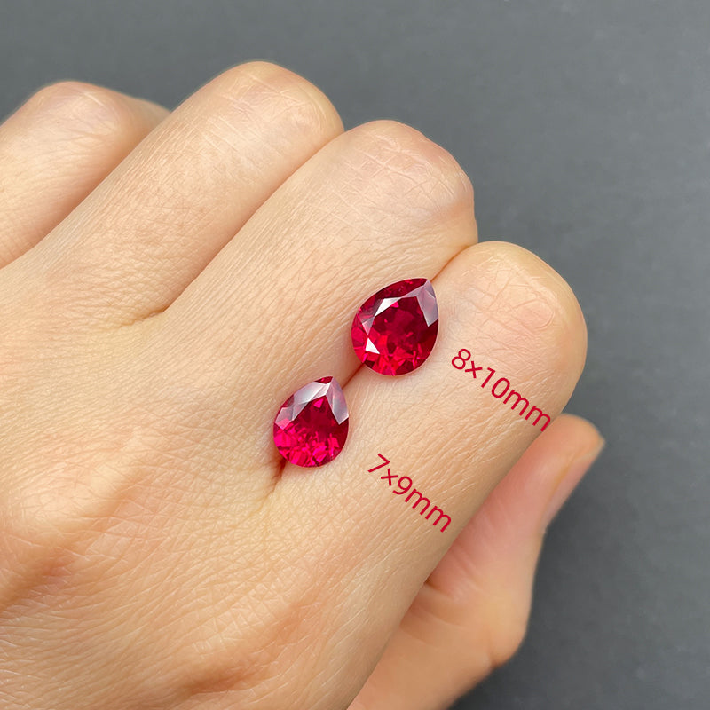 Lab-Grown Pigeon Blood Ruby, Water Drop Pear Shape Product Description
