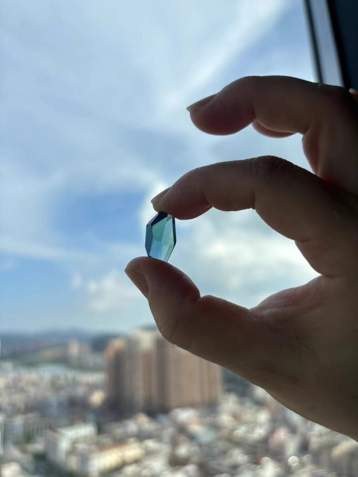 Blue Crystal Beryl Aquamarine Freeform Faceted Gemstone