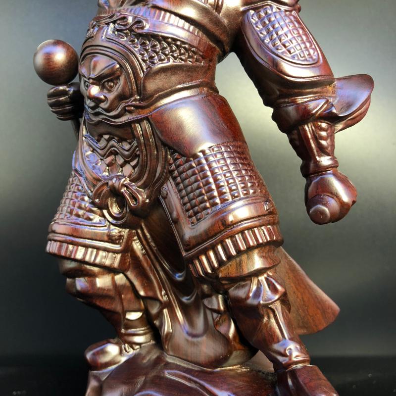 Nine Heavens Thunder God Puhua Tianzun Blackwood Statue, featuring Thunder Ancestor, Thunder Duke, and Thunder God