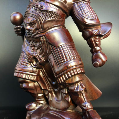 Nine Heavens Thunder God Puhua Tianzun Blackwood Statue, featuring Thunder Ancestor, Thunder Duke, and Thunder God