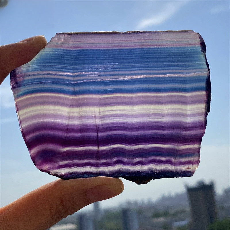 Natural Crystal Fluorite Slice