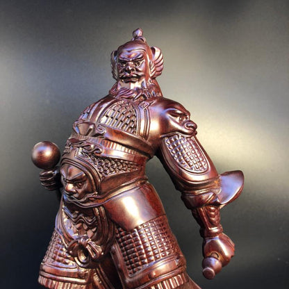 Nine Heavens Thunder God Puhua Tianzun Blackwood Statue, featuring Thunder Ancestor, Thunder Duke, and Thunder God