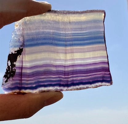 Natural Crystal Fluorite Slice