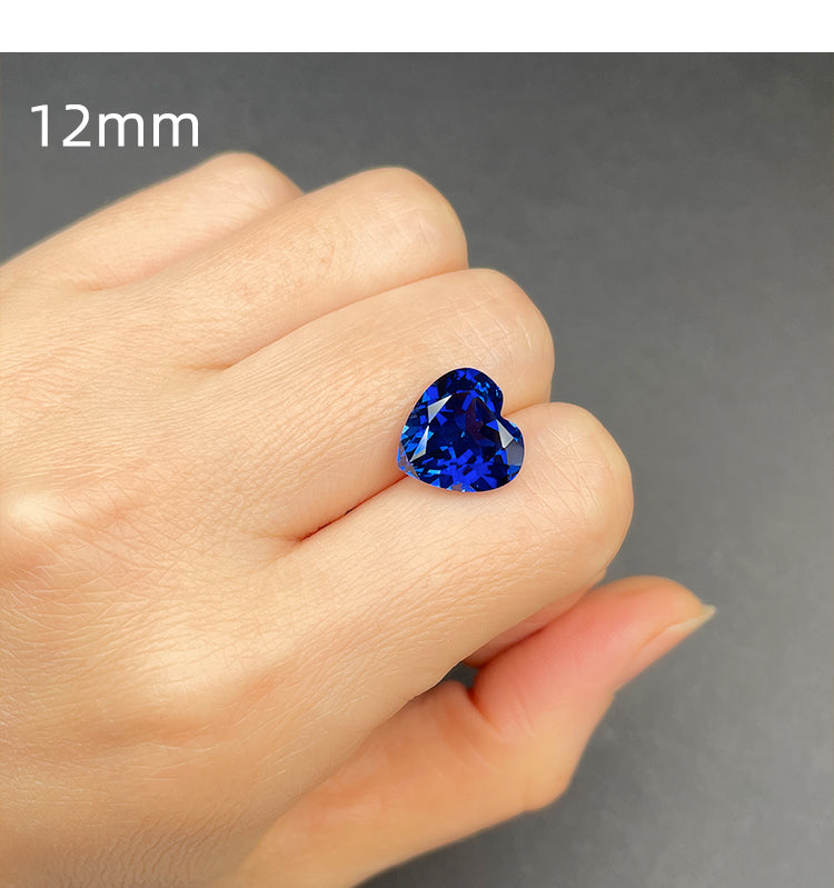 Laboratory Grown Blue Sapphire Heart-Shaped Gemstone