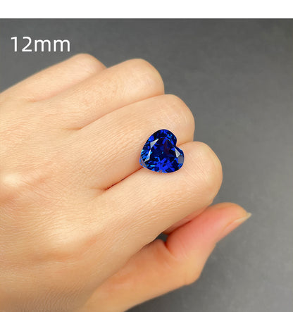 Laboratory Grown Blue Sapphire Heart-Shaped Gemstone