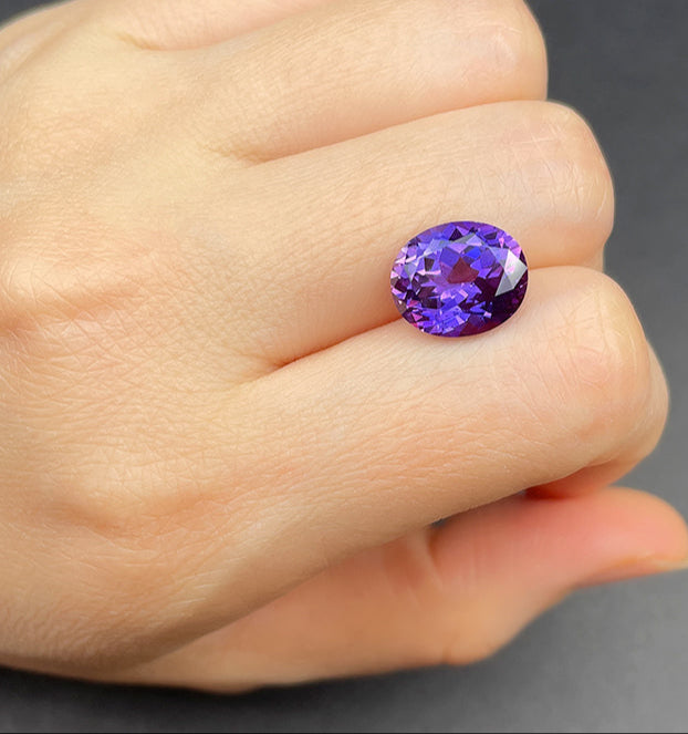 Laboratory-Grown Purple Sapphire Rough Stone