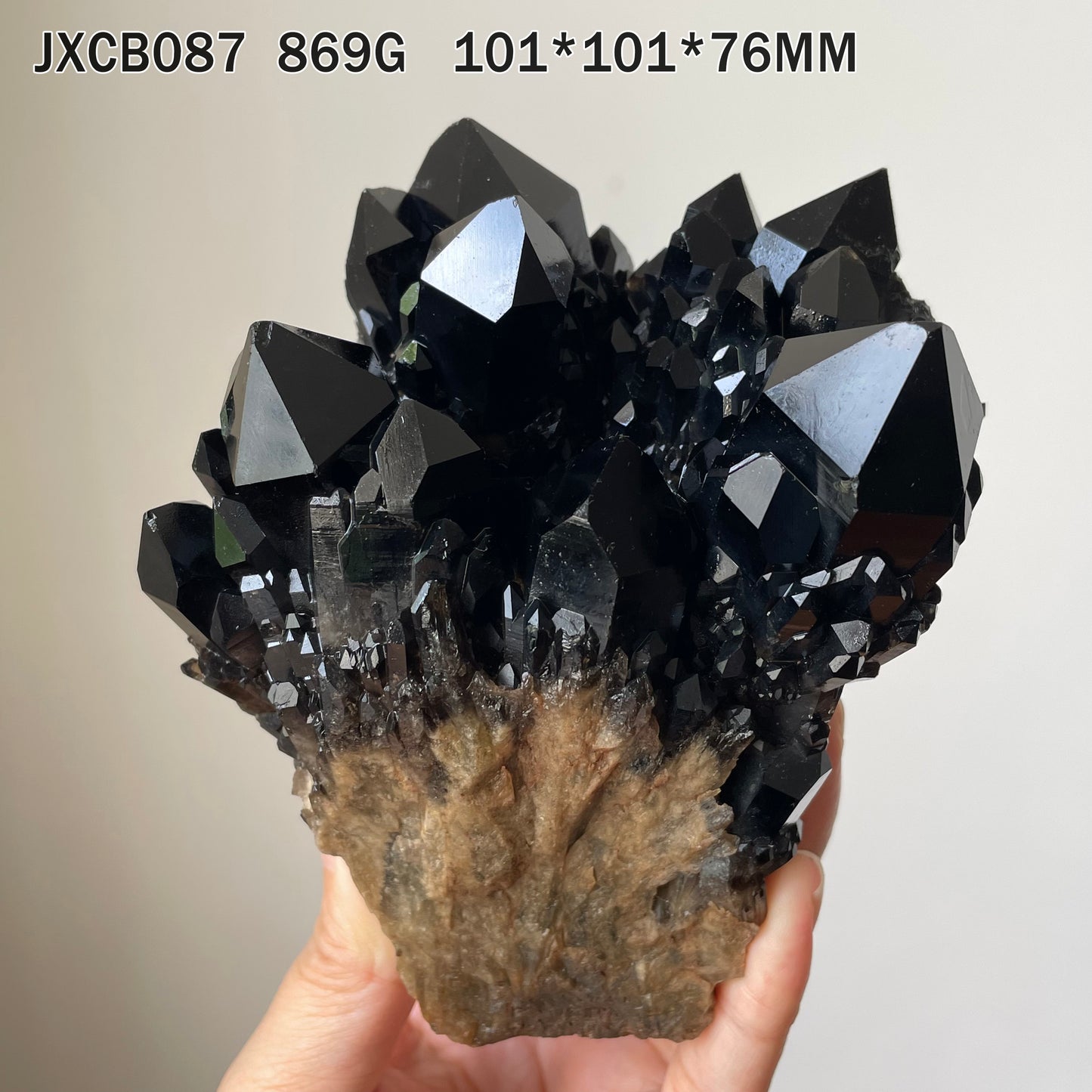 Natural Black Quartz Cluster and Smoky Quartz Cluster