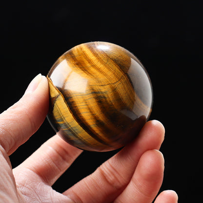 Natural Tiger's Eye Stone Sphere - Raw Crystal Polished Orb