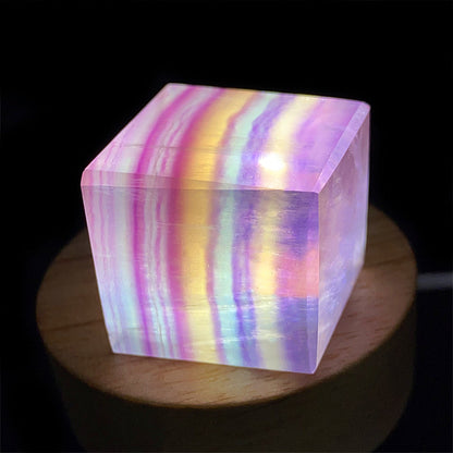 Natural Fluorite Candy-Colored Crystal Cube