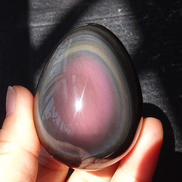 Natural Silver Obsidian - Egg Shaped Handheld Specimen