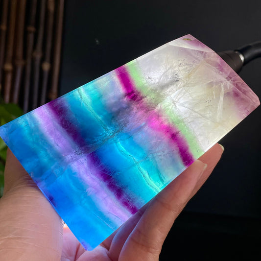 Natural Multicolor Fluorite Geode Specimen