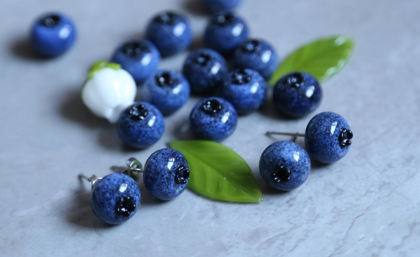 Glass Simulated Blueberry Earrings: A Taste of Summer in Every Wear