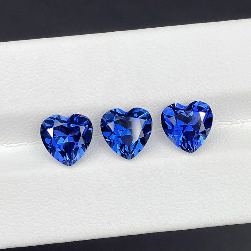 Laboratory Grown Blue Sapphire Heart-Shaped Gemstone