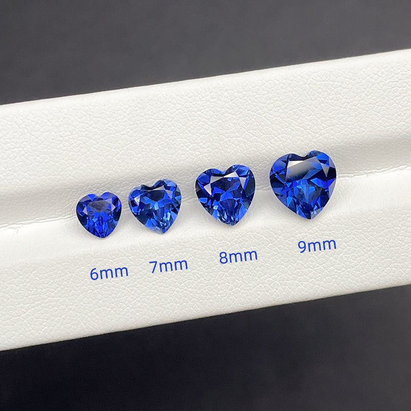 Laboratory Grown Blue Sapphire Heart-Shaped Gemstone