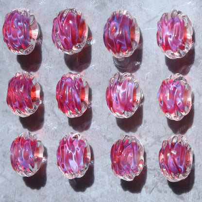 Crimson Iridescent Glass Bead Necklace: A Radiant Splash of Color