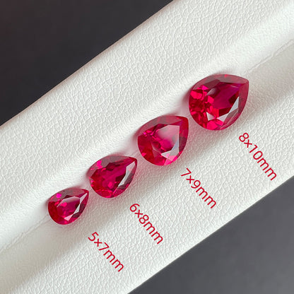 Lab-Grown Pigeon Blood Ruby, Water Drop Pear Shape Product Description