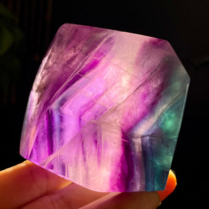 Natural Multicolor Fluorite Geode Specimen