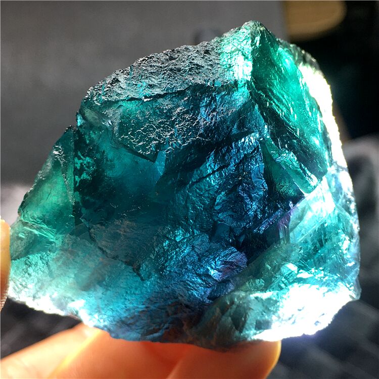 Raw Blue-Green Fluorite Mineral Crystal Specimen