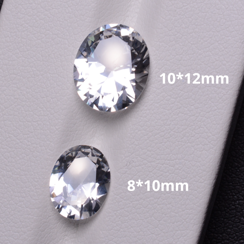 Laboratory-Grown White Sapphire Oval Shape (Egg Shape)