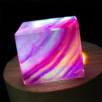 Natural Fluorite Candy-Colored Crystal Cube