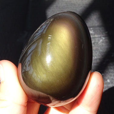 Natural Silver Obsidian - Egg Shaped Handheld Specimen