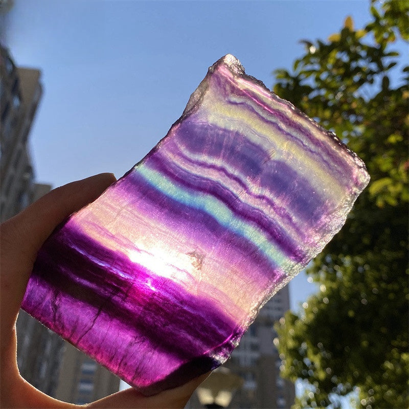 Natural Crystal Fluorite Slice