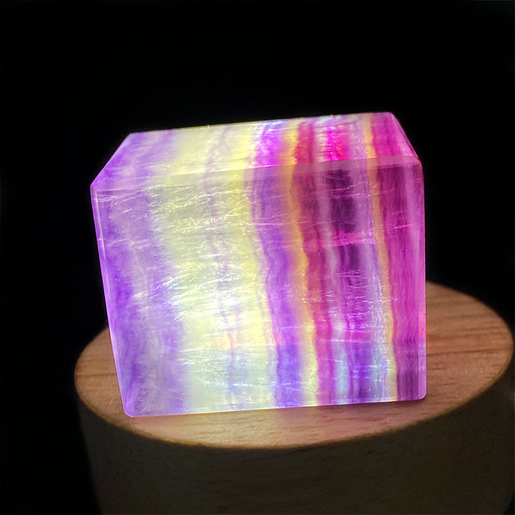 Natural Fluorite Candy-Colored Crystal Cube