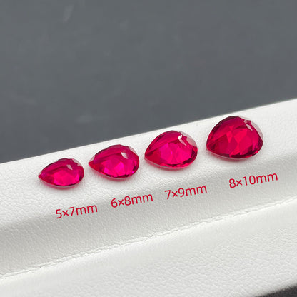 Lab-Grown Pigeon Blood Ruby, Water Drop Pear Shape Product Description