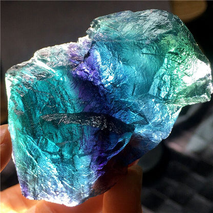 Raw Blue-Green Fluorite Mineral Crystal Specimen