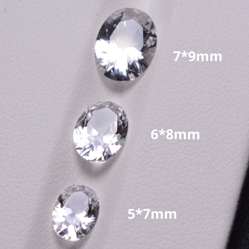 Laboratory-Grown White Sapphire Oval Shape (Egg Shape)