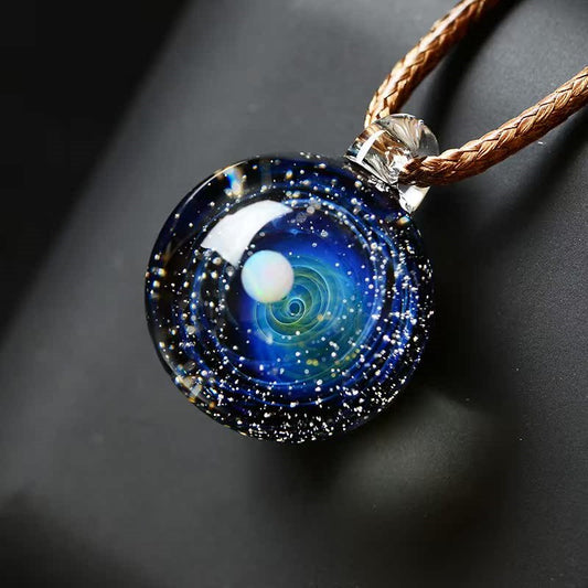 Aurora Borealis Glass Bead Necklace - A Birthday Gift from the Cosmos