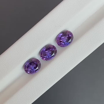 Laboratory-Grown Purple Sapphire Rough Stone