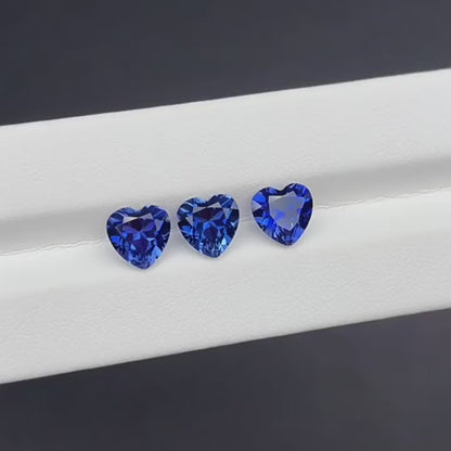 Laboratory Grown Blue Sapphire Heart-Shaped Gemstone
