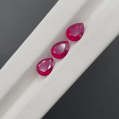 Lab-Grown Pigeon Blood Ruby, Water Drop Pear Shape Product Description
